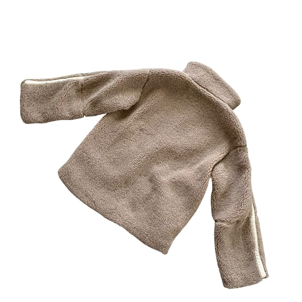 H&M Teddy Fleece Oversized Jacket XS Taupe Full Zip Cozy Sherpa Aprè Ski Cabin - Picture 6 of 9